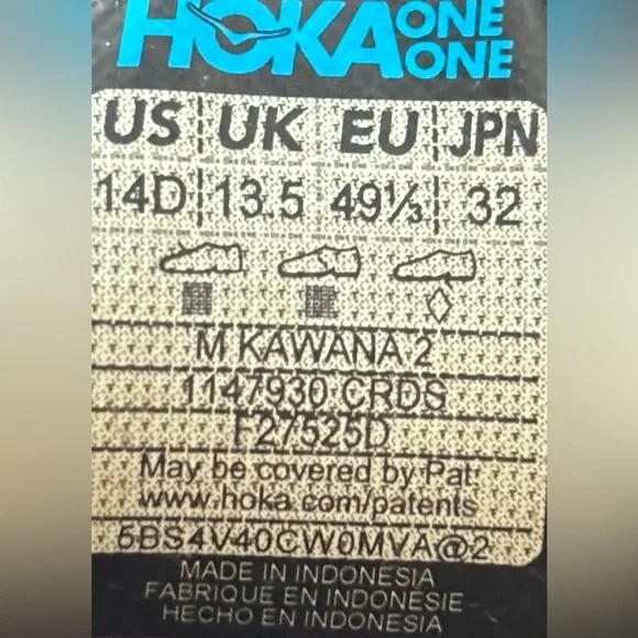 Hoka 🔥 Kawana 2 Grey / Black Running Shoes 1147930 CRDS Men’s Size 14 - Picture 9 of 9